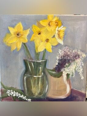 Original hamd painted floral
Flower yellow wall art